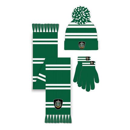 Harry Potter Beanie & Scarf Set House Slytherinr  Set Sciarpa Cappello Guanti